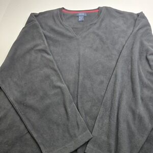 Izod Men's Lounge Fleece Long Sleeve Pullover Black XL.  Free Shipping.  A9